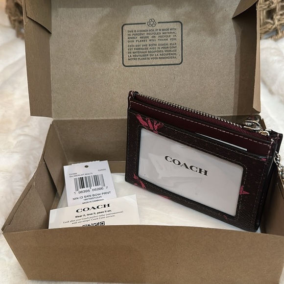 Coach Mini Skinny Id Case With Bow Print - Picture 4 of 4